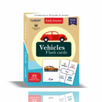 Clapjoy Reusable Doublesided Vehicles Flash Cards for Kids (2-6 years )