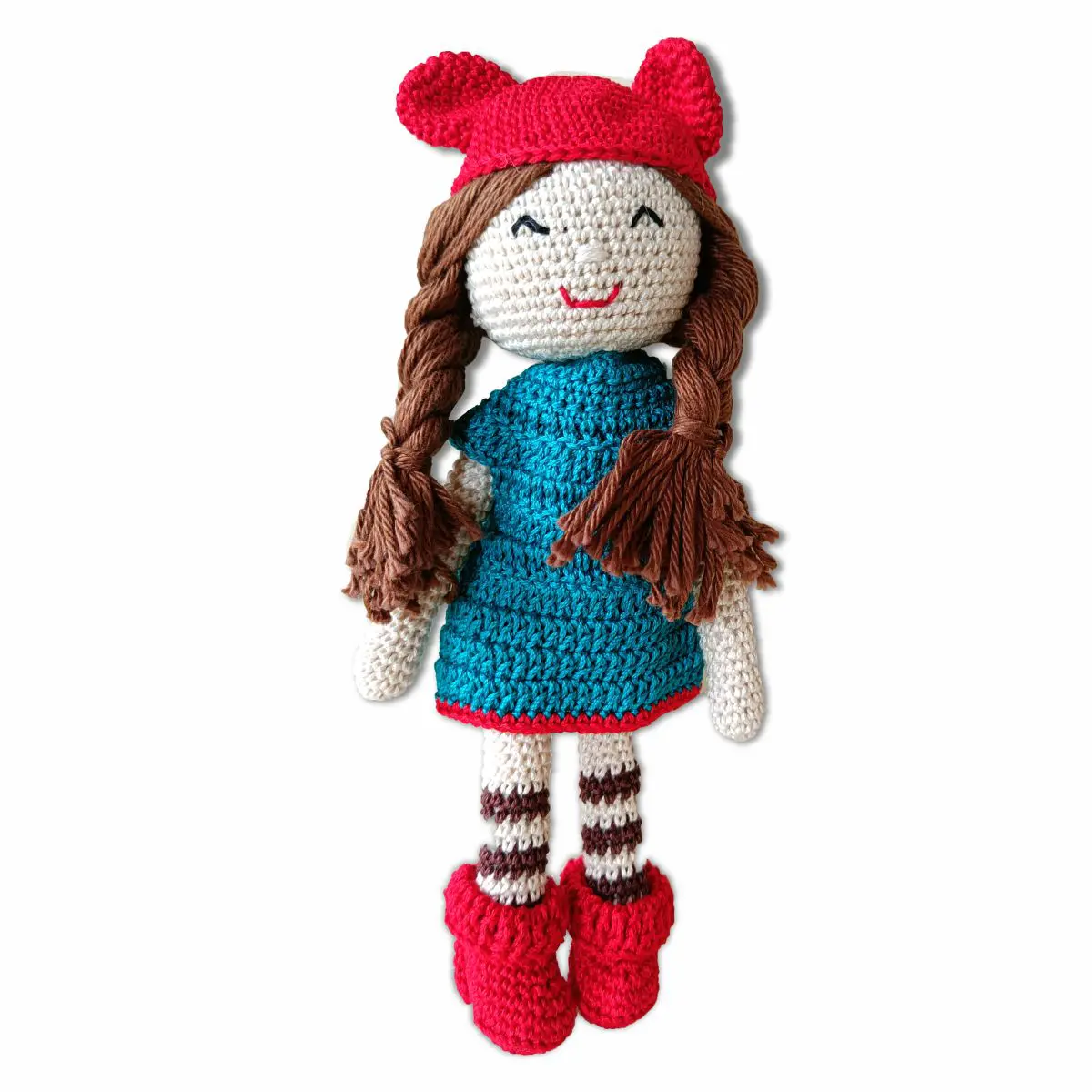 Clapjoy Soft Hand Knitted Cotton Thread Crochet Doll for kids (6 months – 13 years)