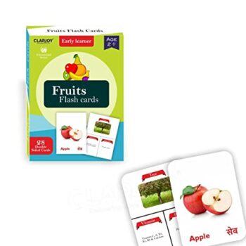 Clapjoy Reusable Doublesided Fruits Flash Cards for Kids (2-6 years )