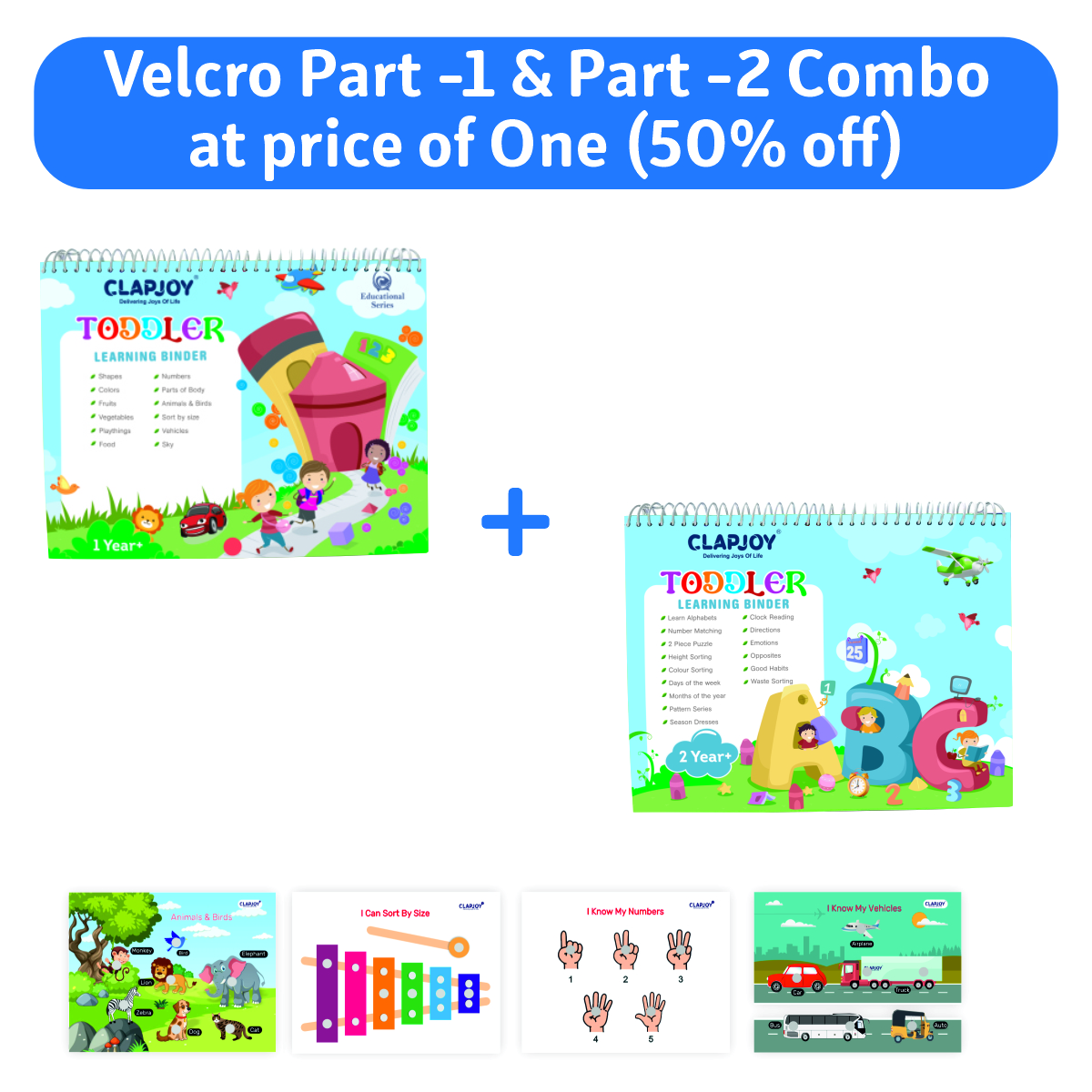 Clapjoy velcro book (Buy Level 1 & Get Level 2 Free) (275+ Activities for Kids)