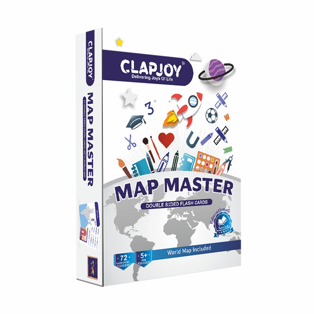 Clapjoy Map Master Educational Flash Cards for Kids Ages 5+ Years