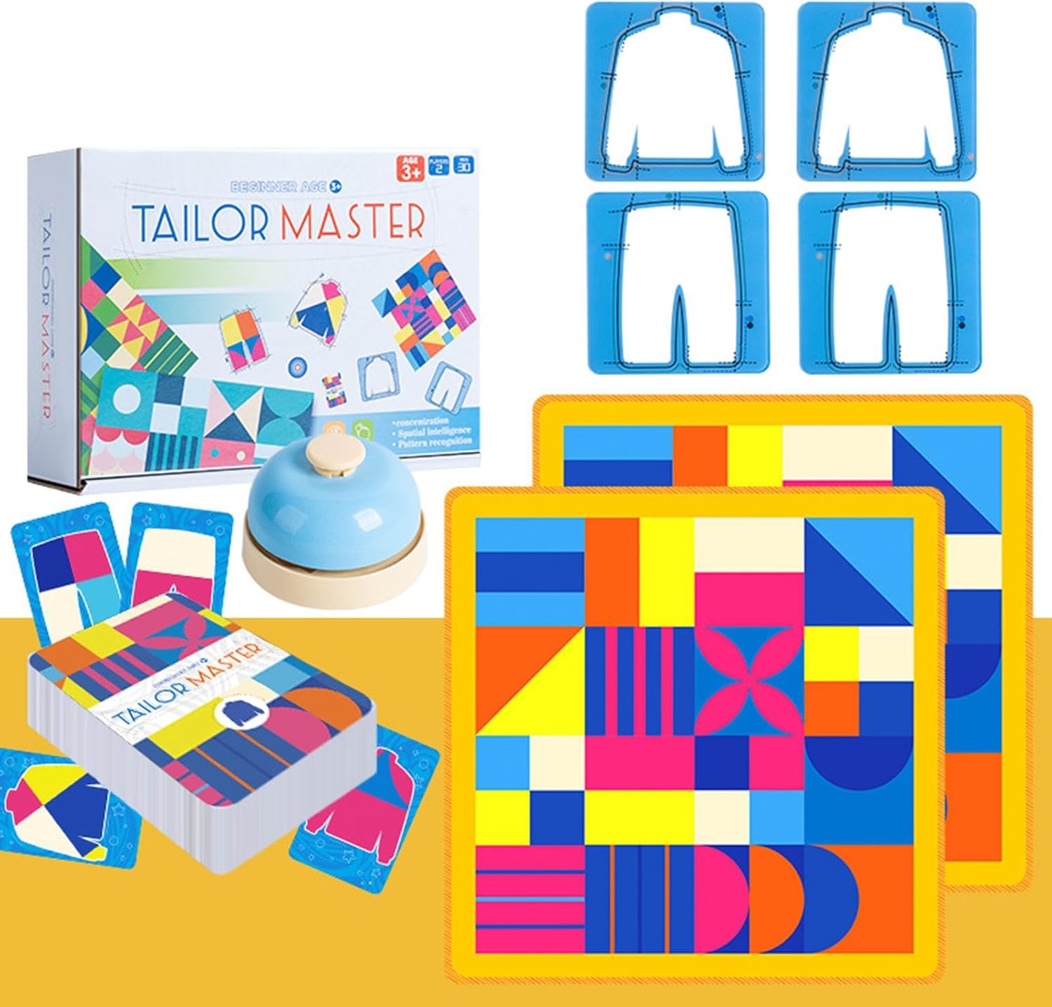 Clapjoy Tailor Master Game Shapes Matching Puzzle Clothes Matching Shape Toy Dress and Pants Shape Sorting Game