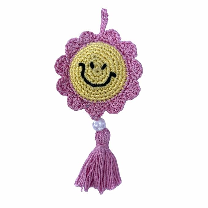 Clapjoy Handmade Smiley Crochet Key Ring  – Stylish & Durable Keychain Accessory