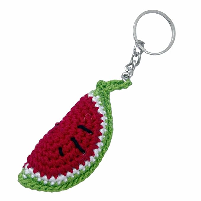 Clapjoy Handmade Watermelon Crochet Key Ring – Stylish & Durable Keychain Accessory